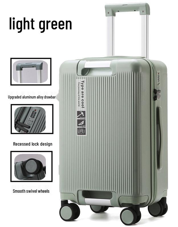Luggage 24-Inch Large Capacity Leather Zipper Suitcase, Universal Trolley Case for College Students, Men & Women, 20-Inch Cabin Size