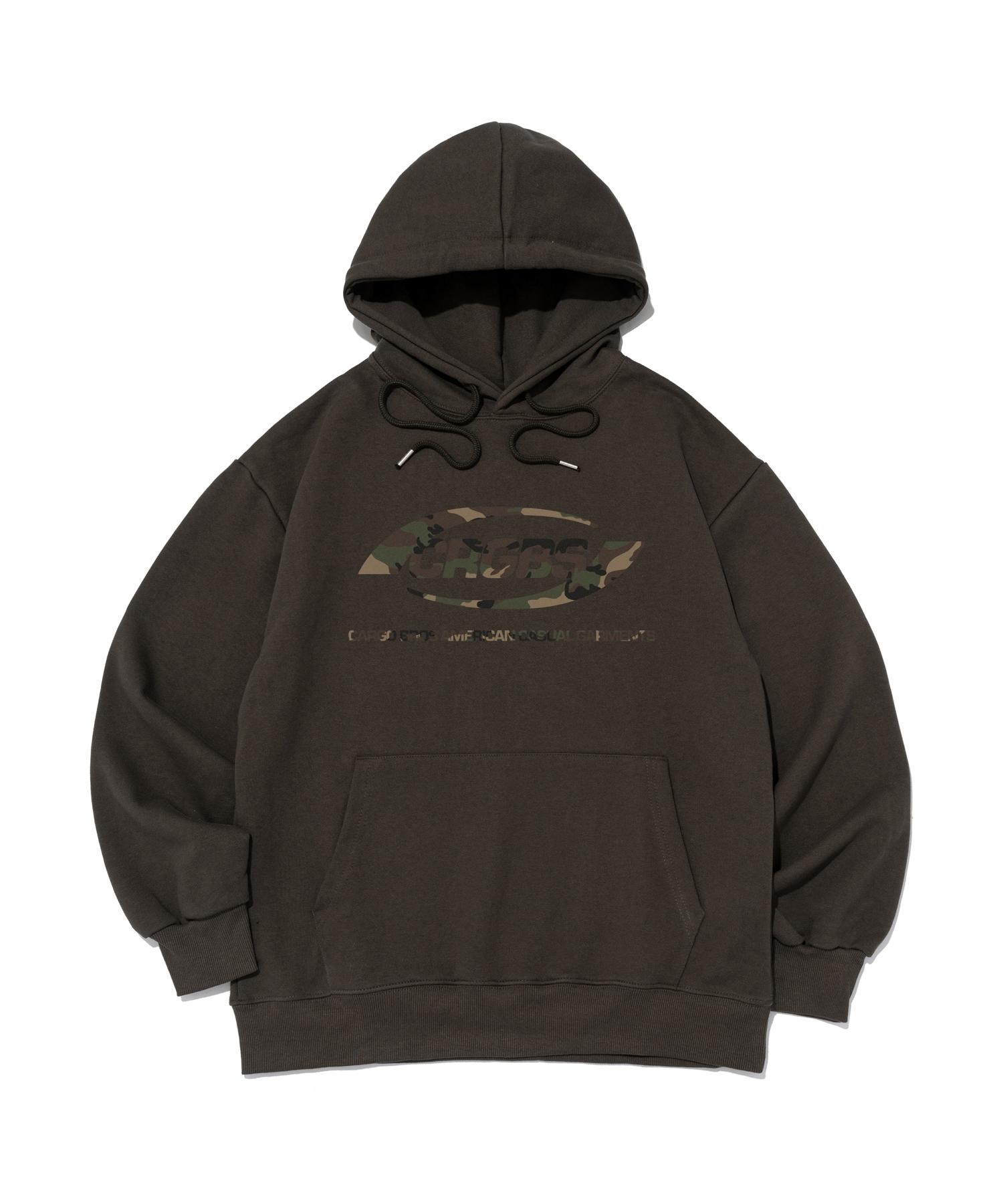 Cargo Bros Over Box Logo Oversized Hoodie (Khaki/Camo) L (Brushed)