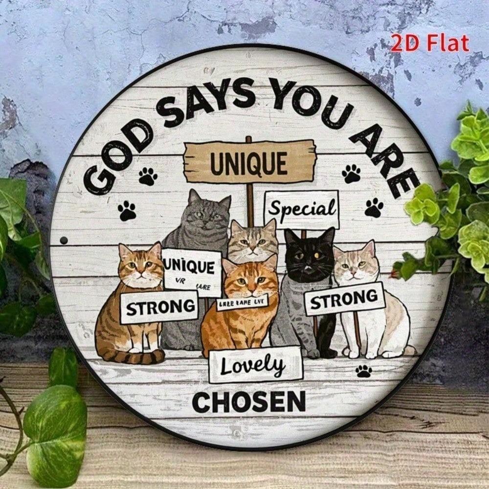 Vintage Cat Metal Sign 8x8 Inch Cute Pet Wall Decor For Home Cafe Bar Garden Yard