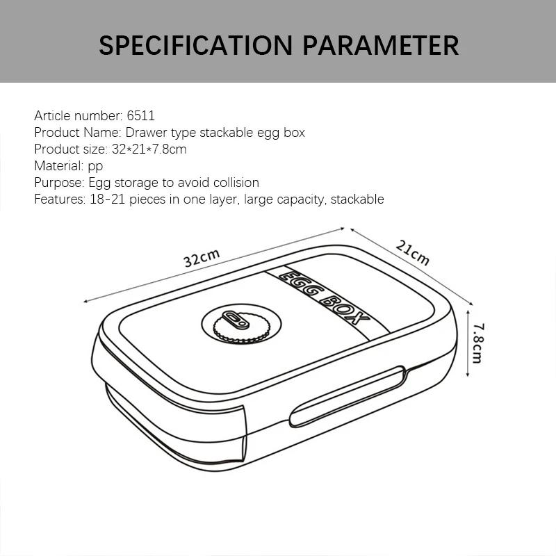Drawer Type Egg Storage Box Refrigerator Storage Box Fresh Keeping Box Dumpling Box Household Eggs Holder Food Storage Kitchen