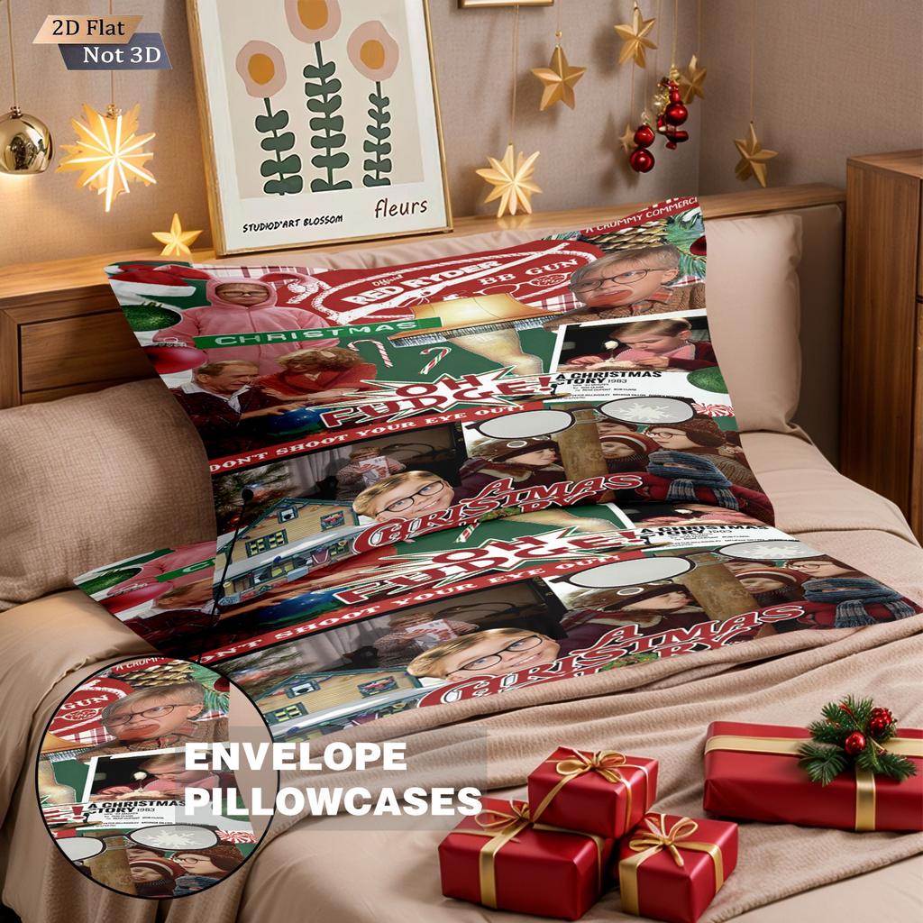 3pcs Christmas ALONE HOME Printing coreless Bedding Set Multi Size Bedrooms Dormitory Soft and Comfortable Machine Washable
