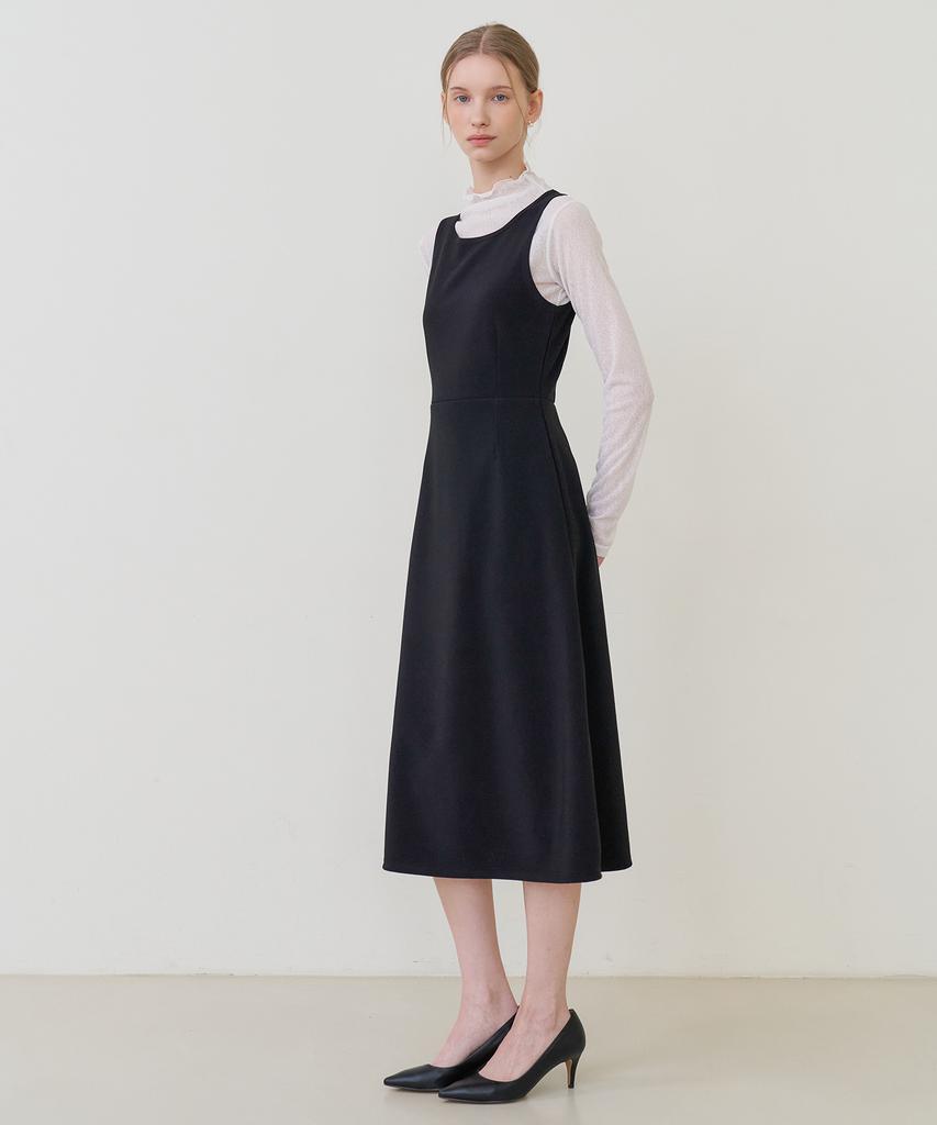 Bye Bye Seop Sleeveless Long Jersey Dress Black [T61]