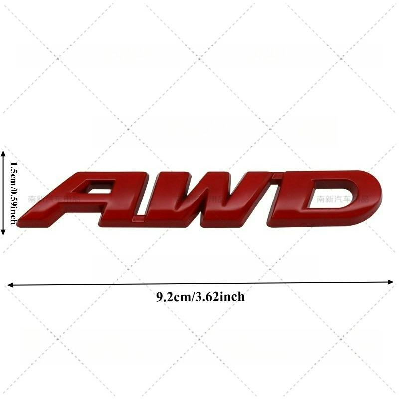 High-quality Modification 3D Metal Stickers AWD Four-wheel Drive Logos Two Sizes P Scratch Cover DIY Decoration Car Accessories