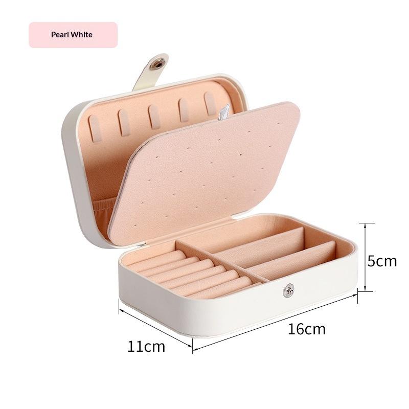 Portable Jewelry Storage Box Travel Organizer Jewelry Case Leather Storage Earrings Necklace Ring Jewelry Organizer Display