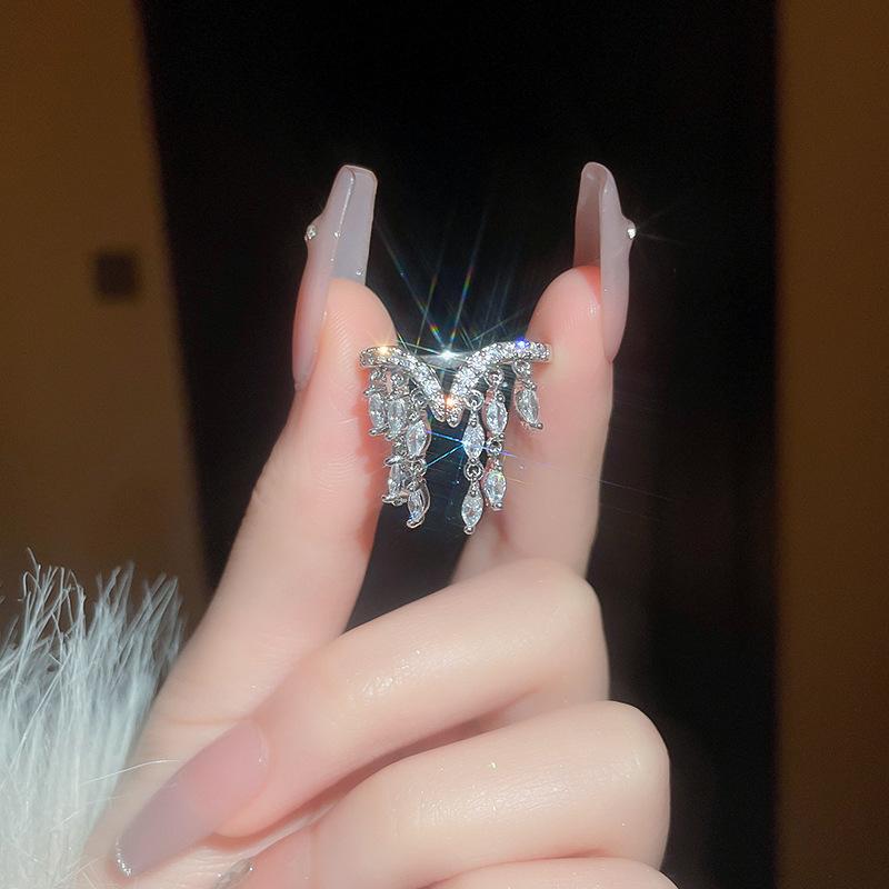 French Temperament Butterfly Pearl Bow Open Ring Simple Trend Index Finger Ring Jewelry Women