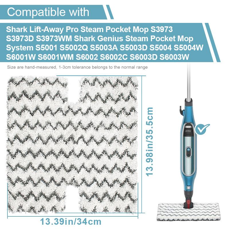 Steam Mop Pads Replacement for Shark Lift-Away Pro & Genius Pocket Steam Mop Series S3973 S3973D Washable Reusable Mop Pads
