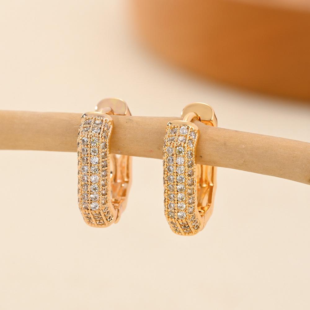 Gold Multi-Style Zircon Hoop Earrings for Women