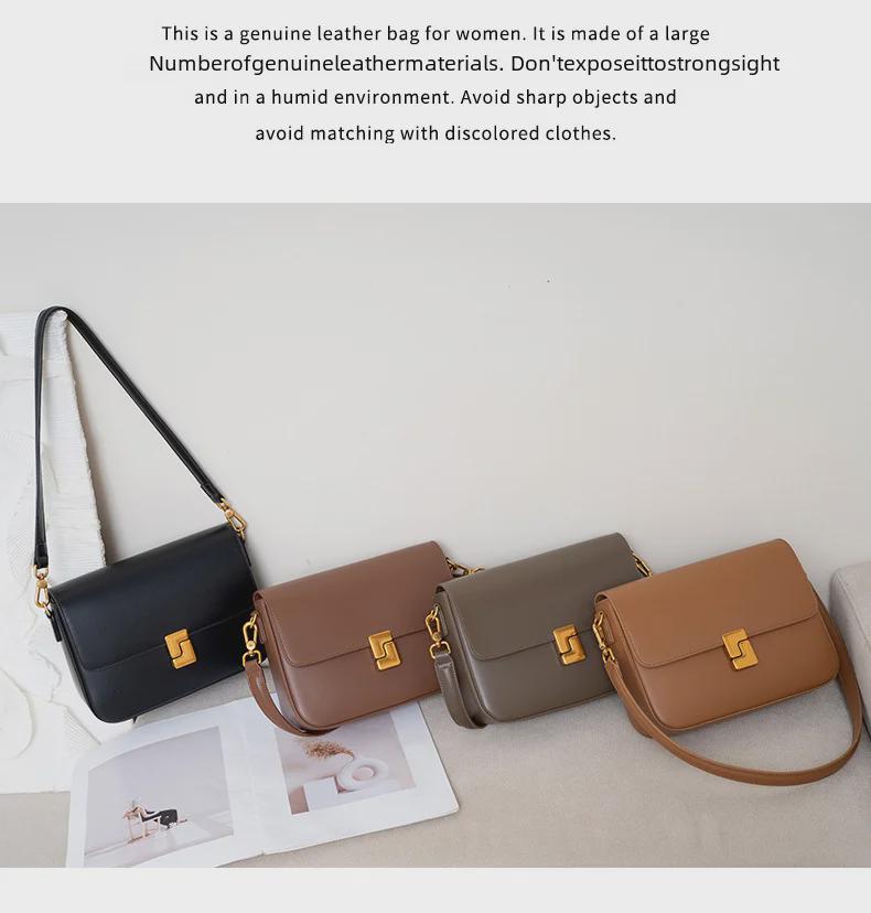 Bolsa Transversal Feminina Elegante de Outono/Inverno: Couro Premium, Design Quadrado Pequeno Moderno, Bolsa de Ombro Perfeita