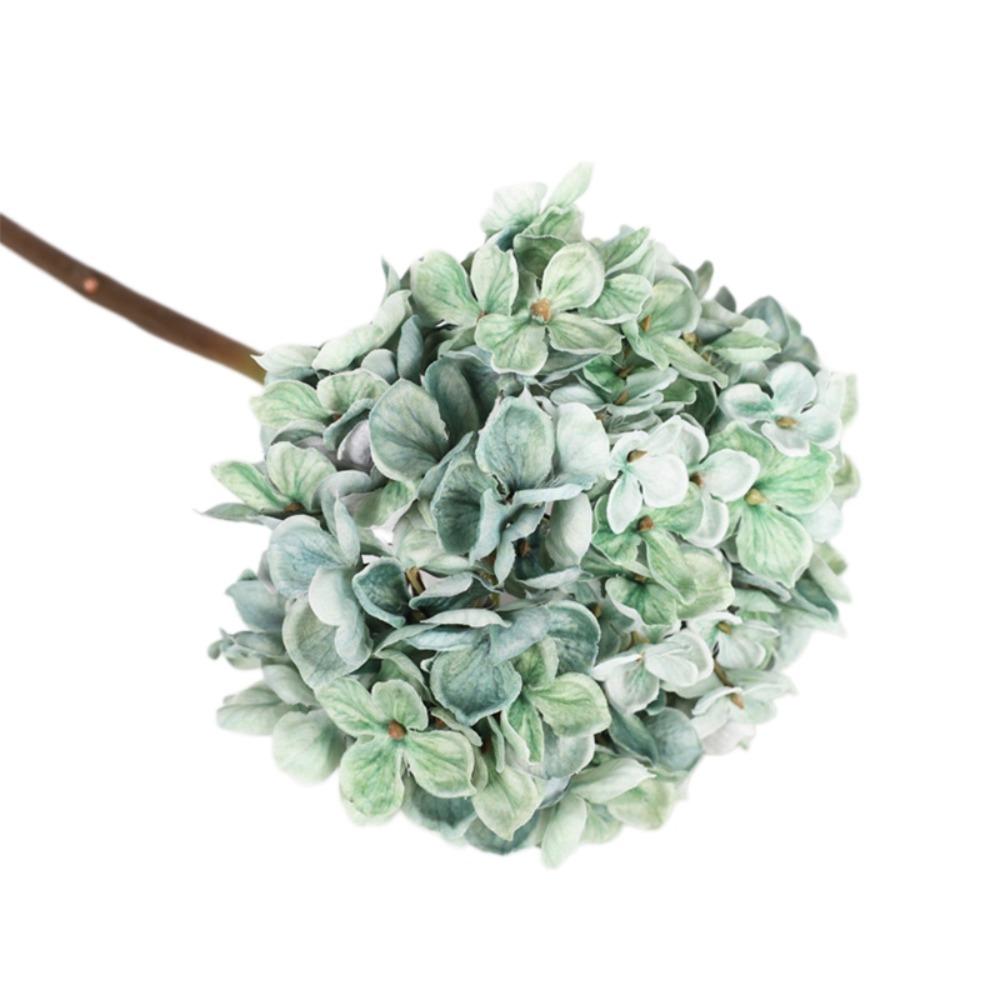 Hydrangea Macrophylla Artificial Hydrangea Flower Handmade Real Touch Faux Flower Branch Luxury Artificial Fake Flower зелёный