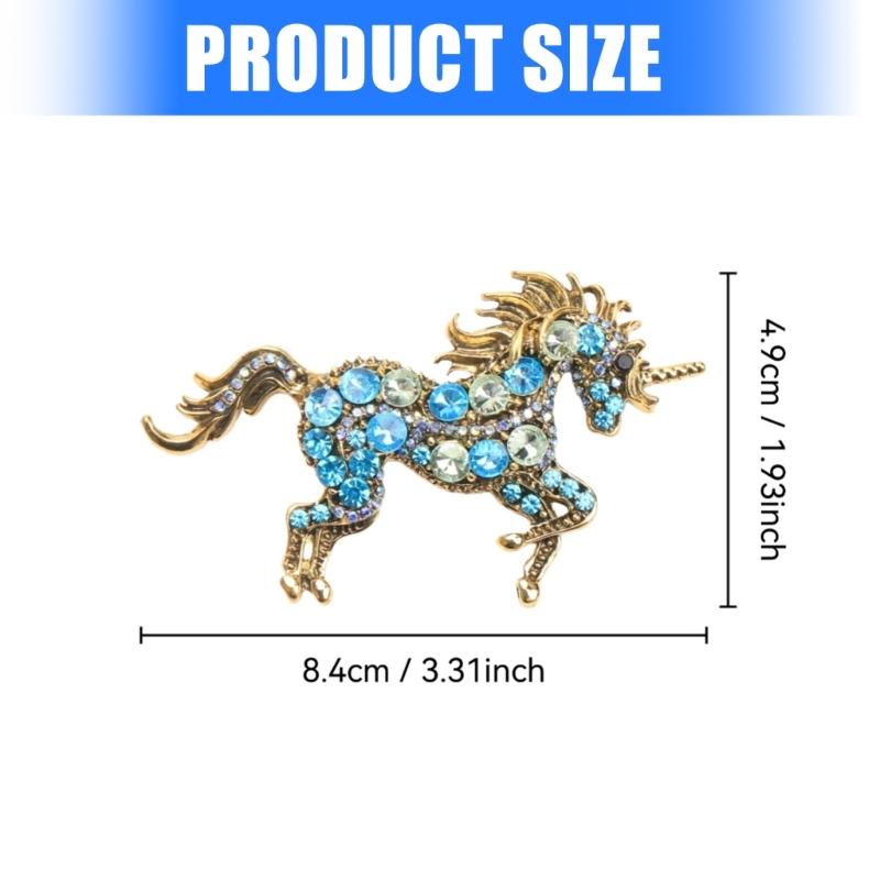 Unicorns Brooch Sturdy Metal Artistics Crafted Accessory for Fashionable Wardrobe Enhancement