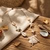 Trendy Shell Bow Pendant Necklaces for Women Starfish Imitation Pearl Starfish Necklaces Sweet Seaside Vacation Style Neck Jewel