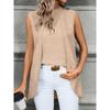 Sleeveless Women Loose Irregular Shirts Elegant Fashion Summer Blouse Solid Color Sweet Simple Office Long Tops Streetwear Casual Simple Clothing
