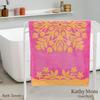 Mum Island Handkerchief Bath Towel Hawaiian Quilt Pattern Bee Happy Series 86103581 Hibiscus 60cm wide x 120cm long [Cathy Style] Women's Pink