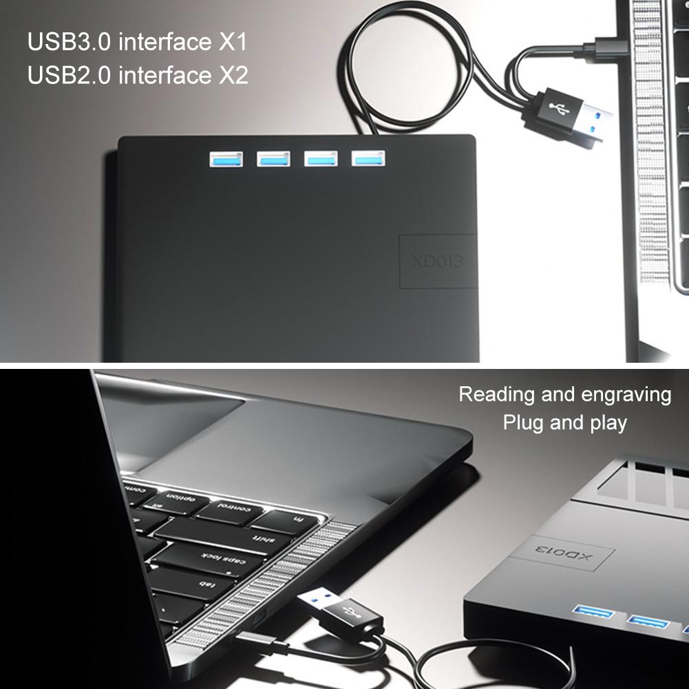 7-in-1 USB 3.0 Type C External CD DVD RW Optical Drive with SD/TF Port Multi-Function Drive External CD DVD Drive for Laptop PC