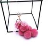 Chaveiro de Pelúcia Pom Pom de Toranja Criativo Bola de Pelo Macia Argola de Chaveiro Com Laço de Renda Para Acessórios de Bolsa/Carro