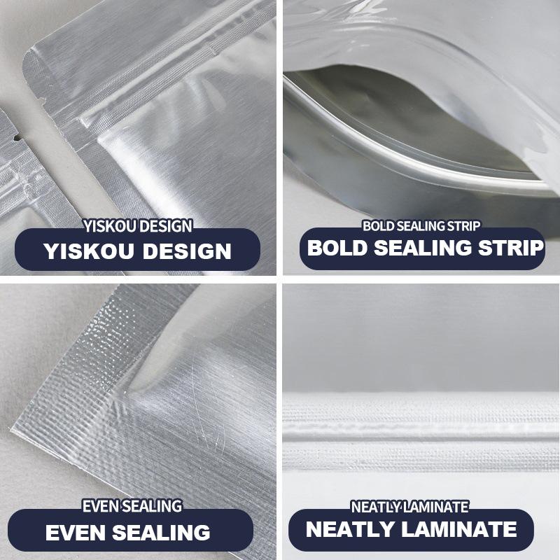 10Pcs Aluminum Foil Stand-Up Bags Reusable Airtight Smell Proof Resealable Storage Large Pouches