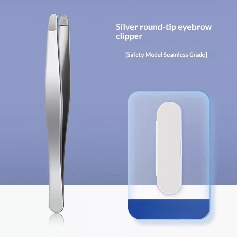 Stainless Steel Tweezers Safe Rounded - Tip Eyebrow Clips Precise Eyebrow Shaping Ingrown Hair Removal Eyebrow Shaping Tool