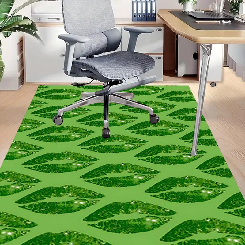 1PC Lips Green Extra Large Non Slip Floor carpet, Office, family, bedroom, Studio Large Area Rug Indoor Rugs, , Vibrant Colors