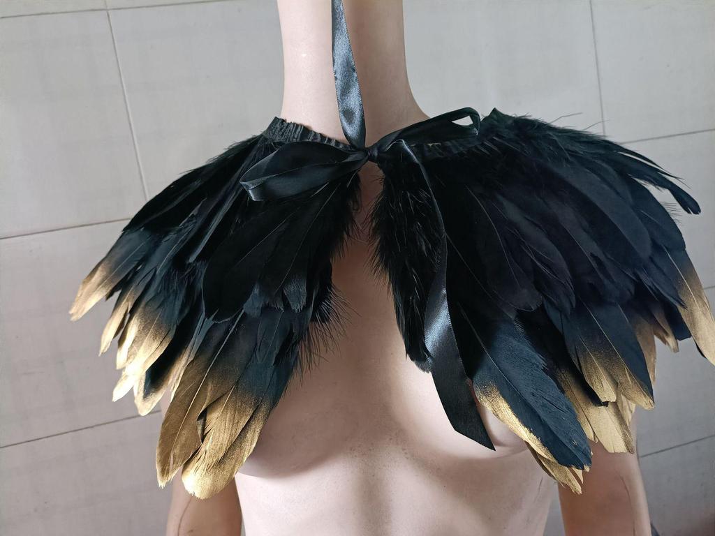 Double-Layer Goose Feather Shawl: Party Vest & Cowl