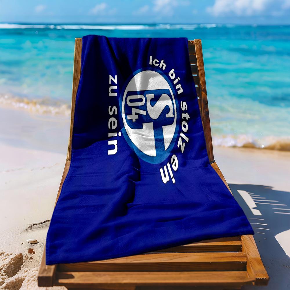 Telo Mare Fc Schalke Asciugatura Rapida Morbido Microfibra Confortevole Leggero