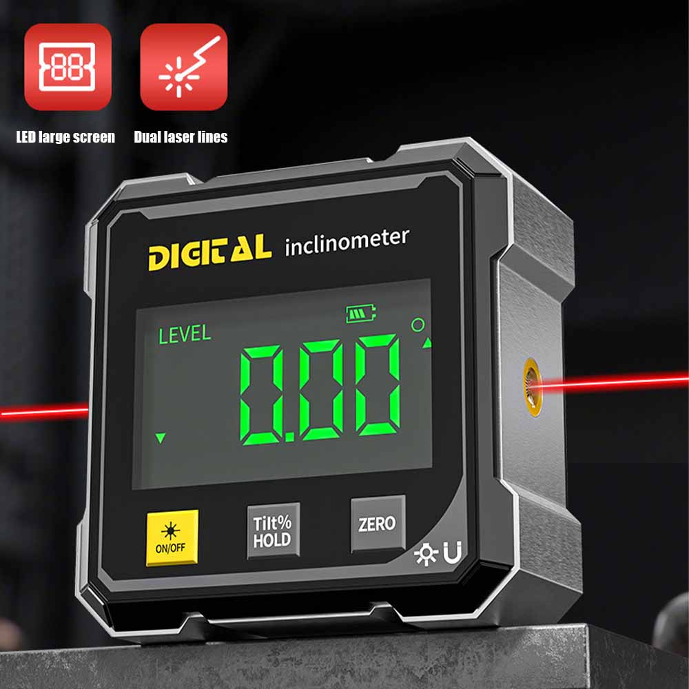 Digital Electronic Level Digital 360° Angle Fnder 4-sided Magnetic Inclinometer Protractor Precision Level Box Woodworking Tools