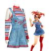 Sweet Dada Circus Clown Costume Halloween Cosplay Horror Doll Maid Dress Revival Set
