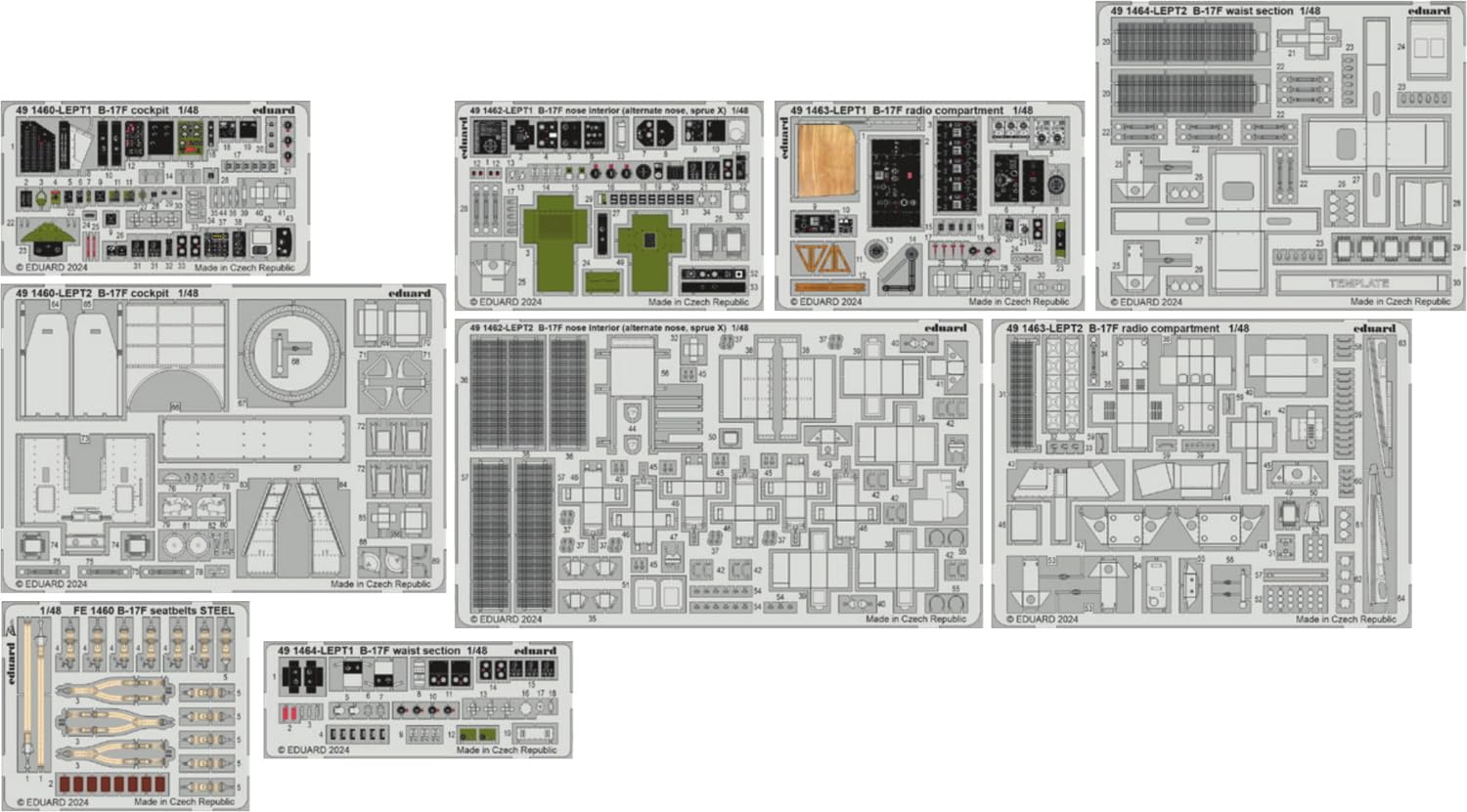 

Eduard Big Ed Normal Nose Equipment Part 1 Parts Set Plastic Model Parts EDUBIG49426 1/48 B-17F (for Eduard)