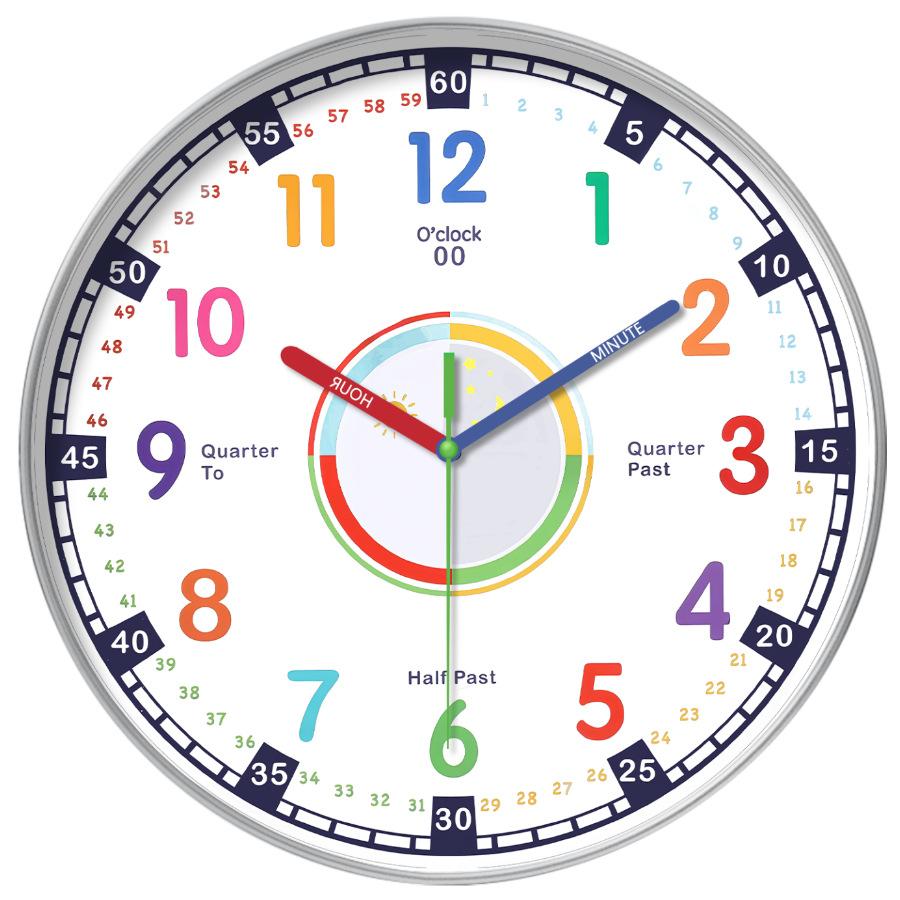 14-inch 35cm fun early teaching number silent wall clock home living room children's room decoration clock