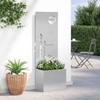 Garden Privacy Screen Canvas Silver 50 X 150 Cm Stainless Steel
