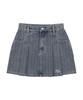 Deliscent Jacquard Denim Pleated Skirt [Blue]