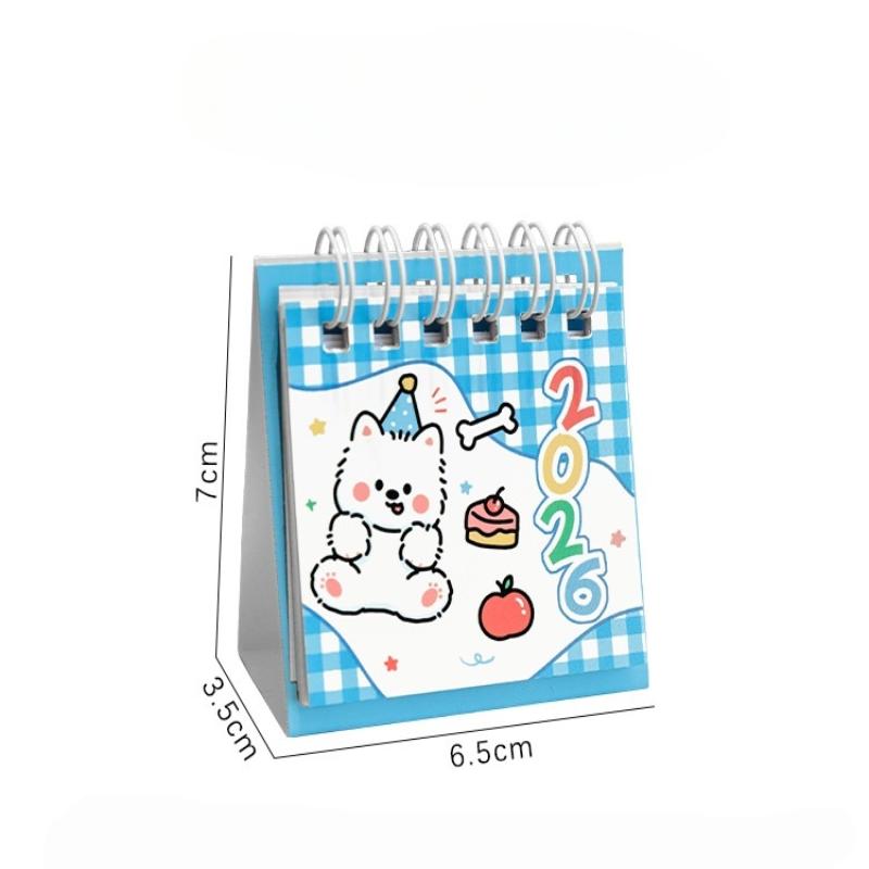 2026 Year Simple Ins Small Desk Calendar Cute Cartoon Dog Calendar Portable Pocket Calendar Schedule Desktop Decoration Gifts