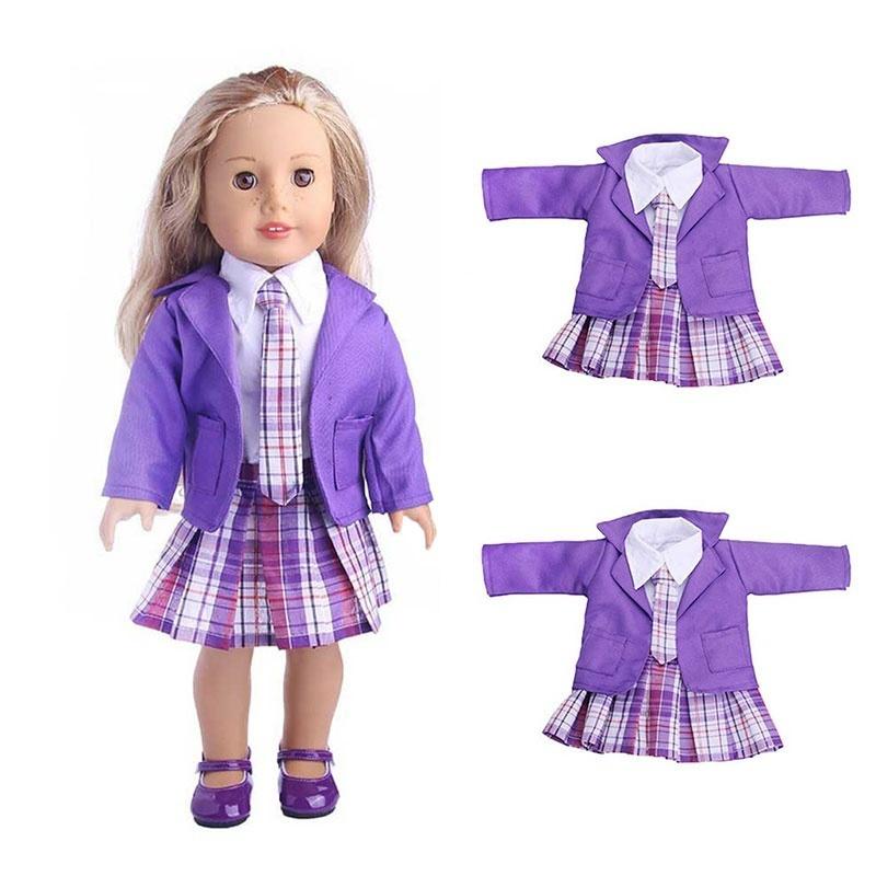 

4 PCS Fashion Clothes for 18 Inch American Girl Shirt Skirt Ties and Coats
