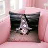 O-Opossum Cushion Cover Pillowcase Short Plush Invisible Zipper Room Sofa Cushion Cover