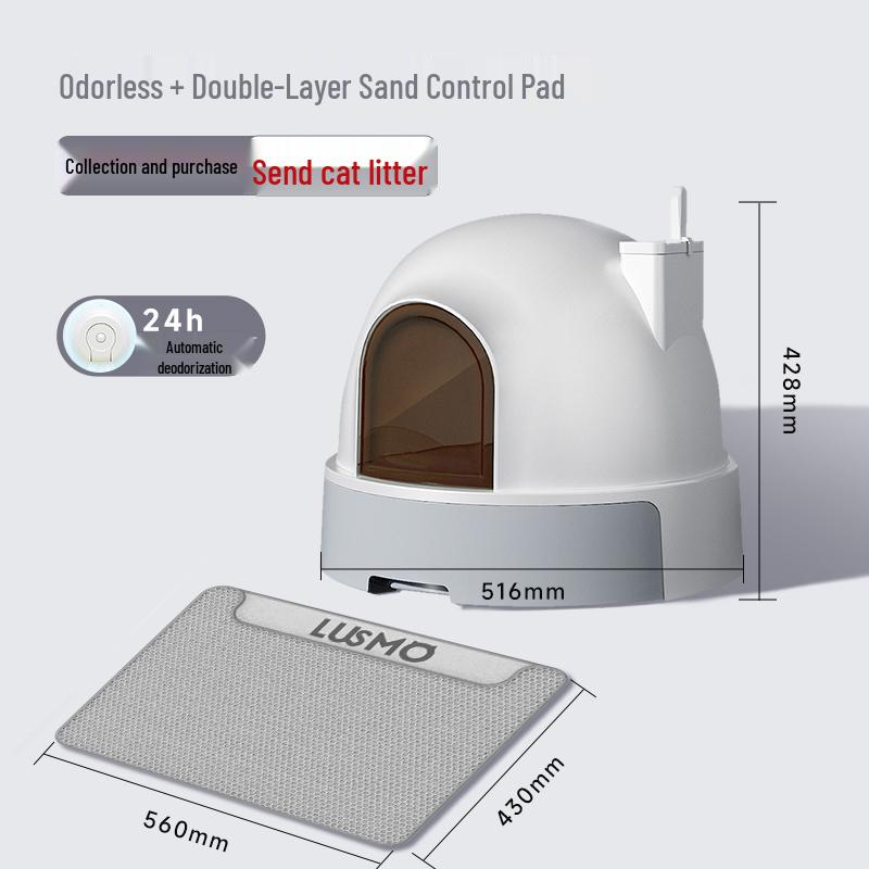 Smart Automated Cat Litter Box: Fully Enclosed, Electric, Deodorizing, Anti-Splash, Self-Cleaning.