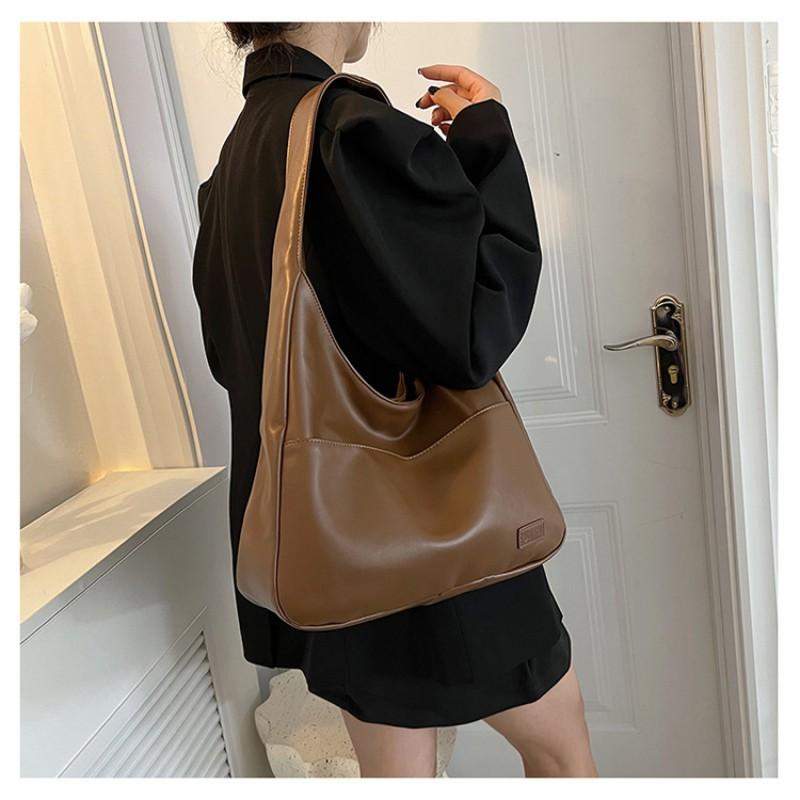 Damen 2026 Neue Große Schultertasche Modische Weiche Ledertasche Pendler-Tote Schultasche für Studenten