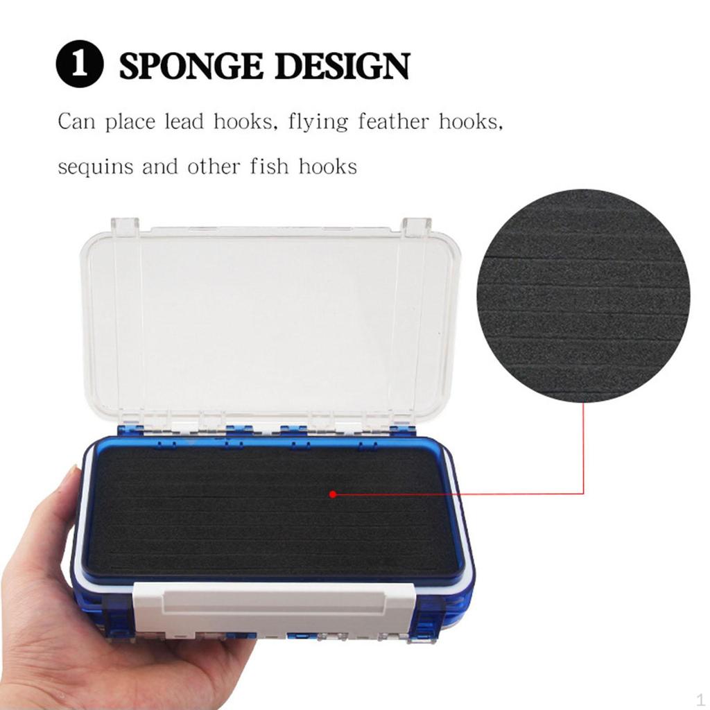 Fishing Tackle Case with Double Side Sturdy for Traveling Enthusiast Outdoor Blue