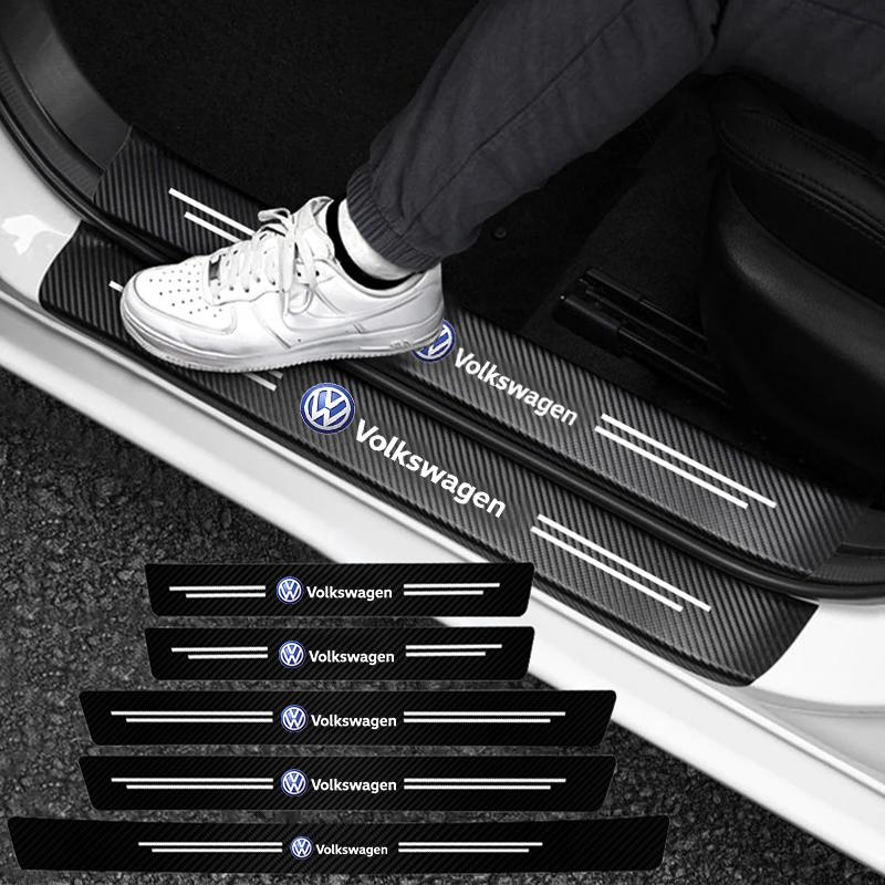 BIG1 High-quality Carbon Fiber Car Door Sill Protector Sticker For VW Golf Polo GTI Tiguan Touran Jetta Passat CC T5 Scirocco Magotan