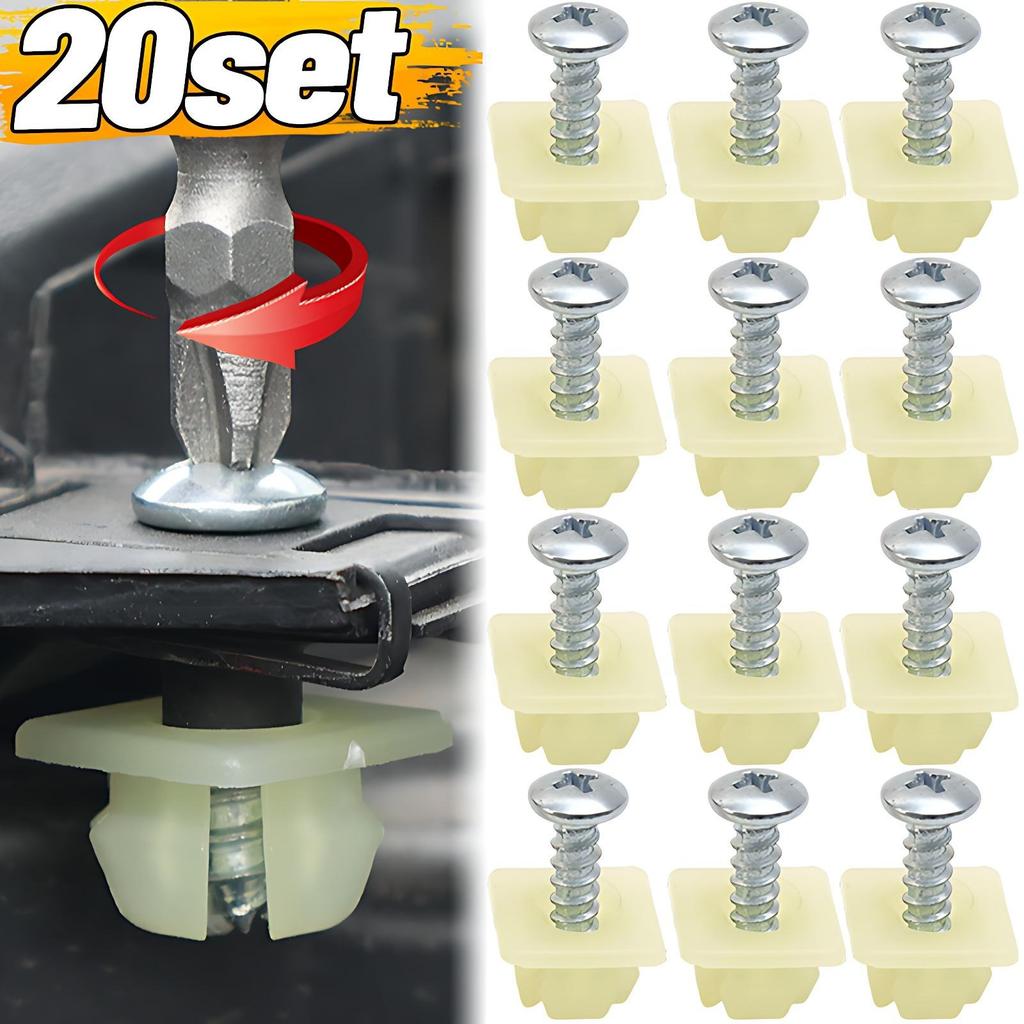 Universal License Plate Screws Mounting Hardware Kit with Nylon for Car Truck SUV Tag Fasteners Bolts Metal Self Tapping Screw
