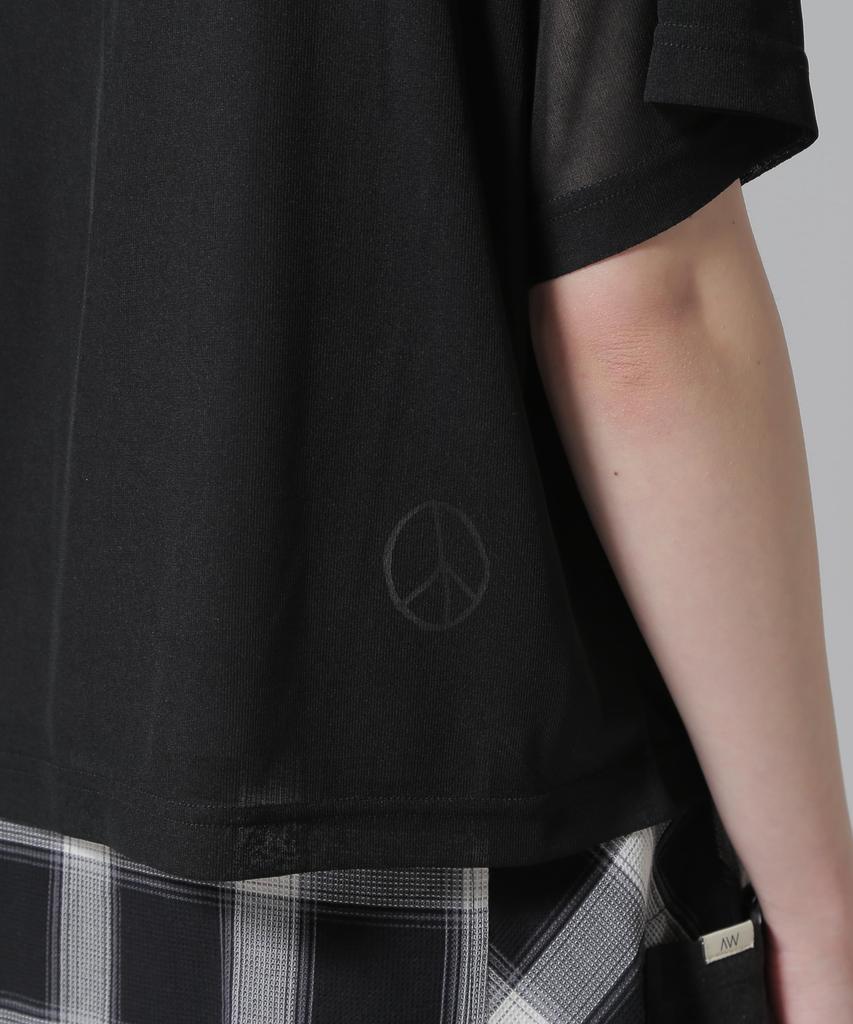 Avirex Exclusive Sheer Layered Print F WEB&DEPOT T-Shirt, Women's, 010, Black, 783-5135614