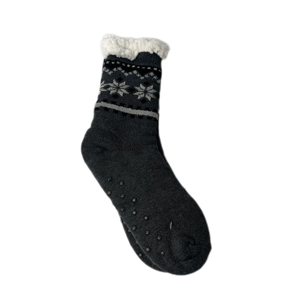 Winter Socks Mens Thermal Warm Short Plus Velvet Soft Non Slip Floor Fuzzy Fluffy Sock Male Leaf  New In Gift Christmas