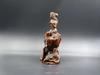 Chinese Antique Boxwood Carved Pipa Beautiful Woman Statue Sculpture Home Decor