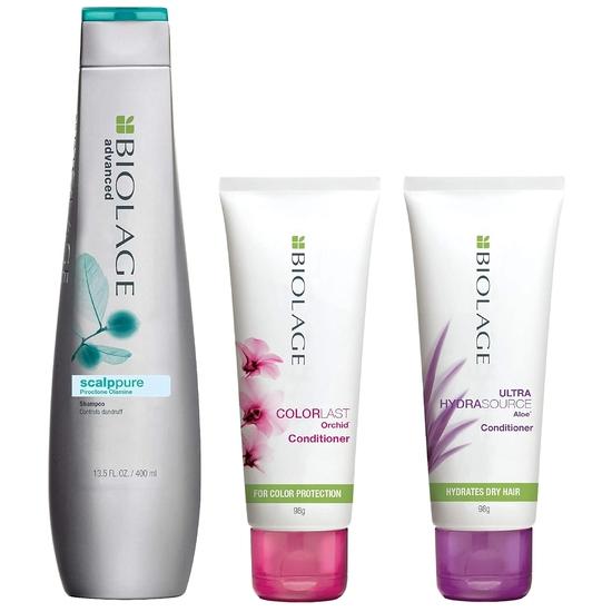 Biolage Scalppure Shampoo&Biolage Hydrasource Conditioner &Biolage Colorlast Conditioner | Anti-Fade | For Colored Hair