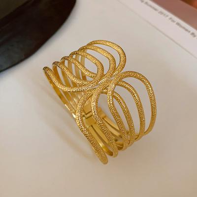 European and American Geometric Multi-Layer Open-Ended Bracelet Niche Exaggerated Design Bracelet Personality Simple High Sense Bracelet for Women
