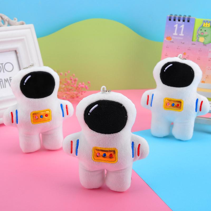 Lovely White Astronaut Plush Doll Keychain Filled With Pp Cotton 12cm High