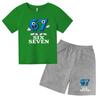 Children Summer Six Seven Cartoon Print Casual Set Clothes T-shirt+Shorts 2P Charming Boy Girl Toddler 3-12 Yrs Short-sleeved