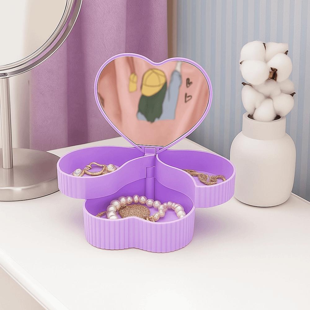 Rotating Heart Shape Jewelry Boxes Large Capacity Jewelry Display Box Jewelry Organizer  Dresser