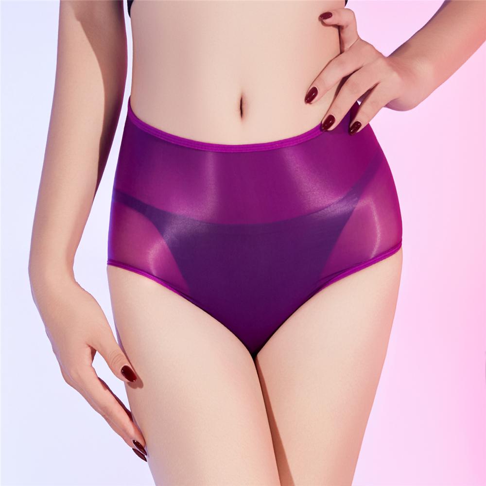 Sexy Women 6D Elastic Oil Glossy Shiny U Convex Pouch Briefs Smooth Breathable Open Crotch Safety Shorts Bottom Underwear