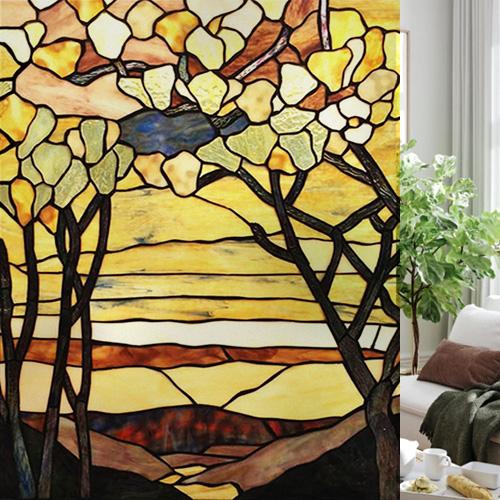 

Custom size Glass Films,Stained Glass Stickers Static Cling,Frosted Privacy Print Tree,Rivers,Hill For Window Door Home Decor (as the picture,40X50cm)