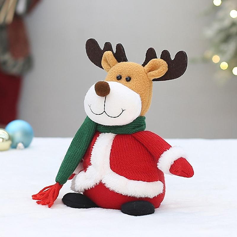 Christmas Doll Snowman Elk Deer Penguin Ornament Desktop Ornament Christmas Gift Christmas Decorations suministros navideños