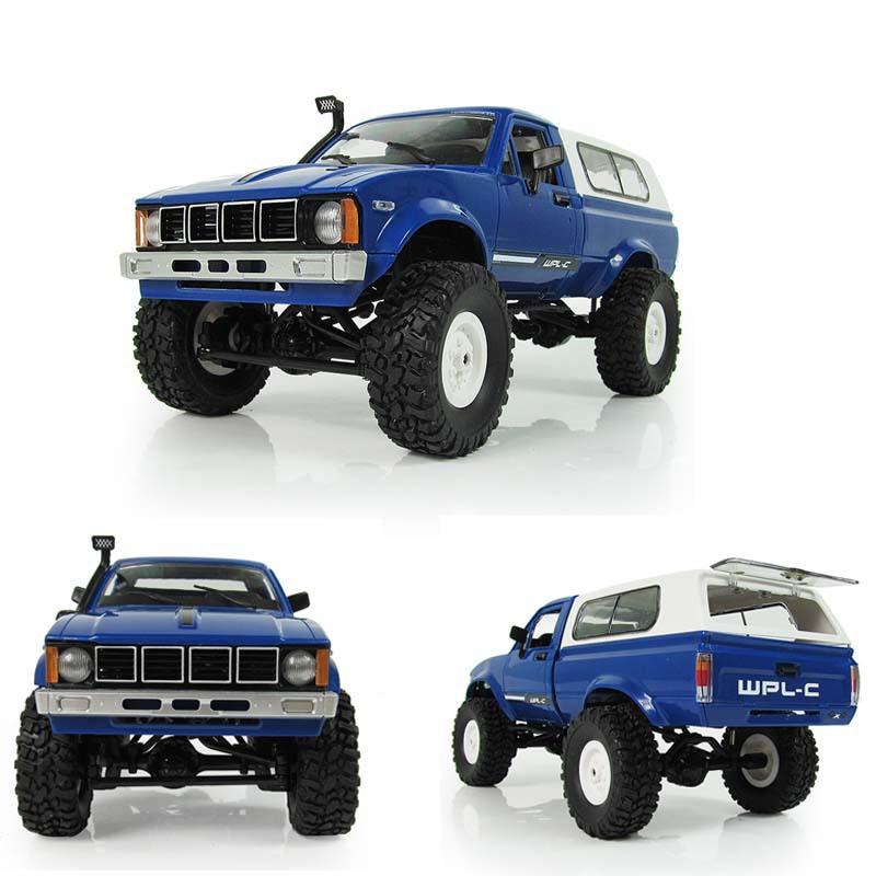 WPL Off-Road Car Trucks Vehicle C24-1 1:16 Electric Metal Car Model Radio Remote Control Boys Toys for Children Kids DIY